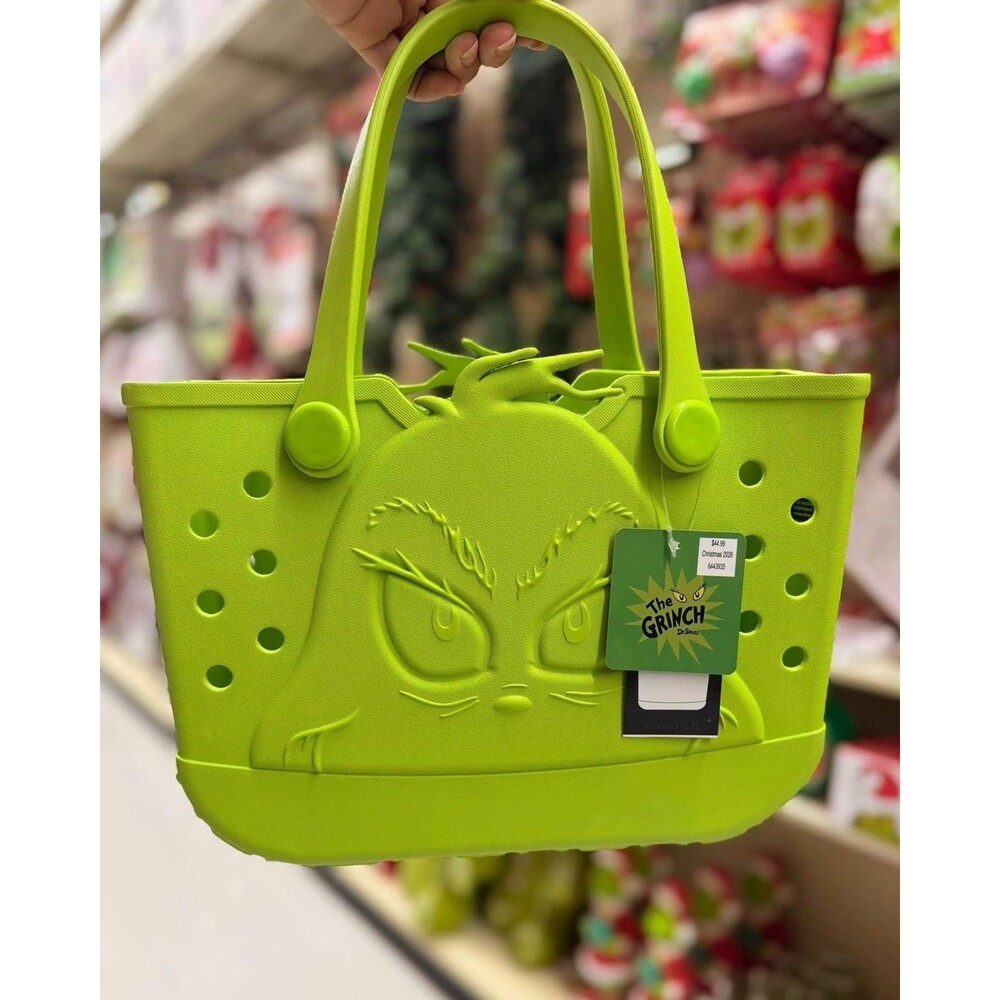 Viral Hobby Lobby The Grinch Bogg Style Christmas Tote Bag NWT
